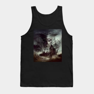 Ghost Ship pirate - digital drawing - Color Tank Top